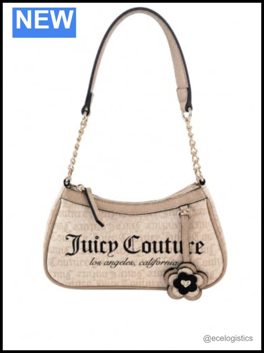 Juicy Couture Summer Garden Shoulder Bag Y2K Mini Monogram Purse Chain Strap